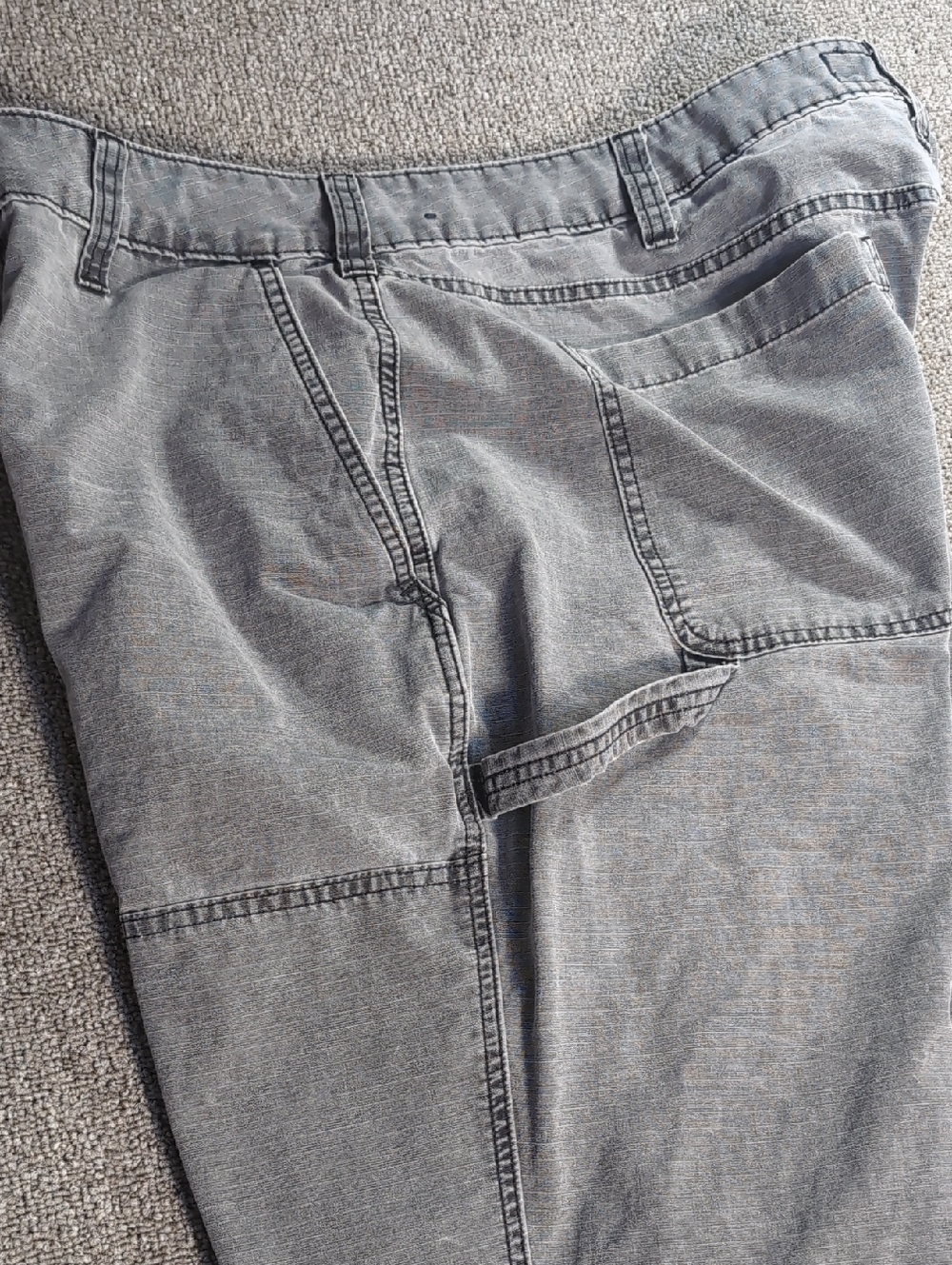 Abercrombie & Fitch Double Knee Rip-Stop Carpenter Pants Size 36x32 in Gray - Picture 7 of 10